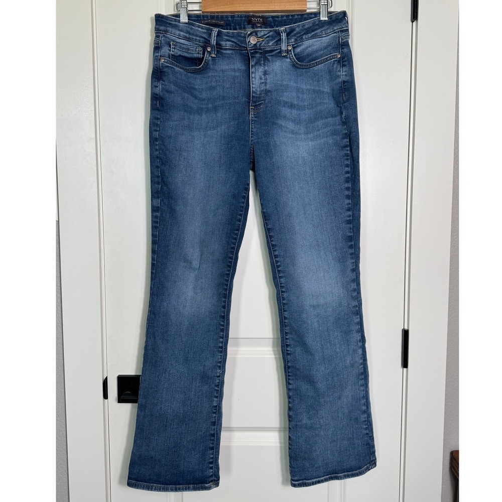 NYDJ Barbara Bootcut Jeans Women Size 12 Medium Wash Lift‎ Tuck Technology